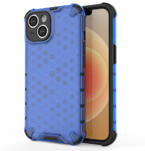 Honeycomb case for iPhone 14 Plus armored hybrid cover blue