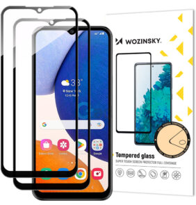 Wozinsky 2x Full Glue Tempered Glass Samsung Galaxy A14 5G / A14 9H Full Screen Tempered Glass with Black Frame
