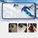 Clear 3in1 case for Samsung Galaxy A14 silicone cover with frame blue