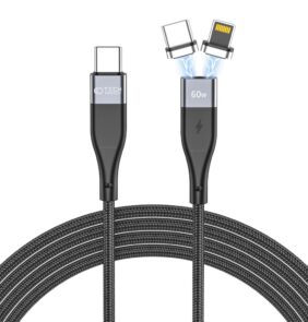 TECH-PROTECT ULTRABOOST ”2” 2IN1 MAGNETIC CABLE LIGHTNING & TYPE-C PD60W/3A 100CM BLACK