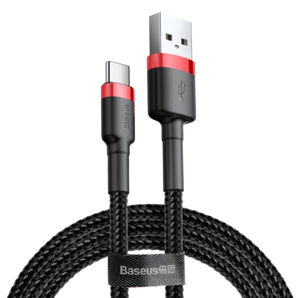 Baseus Cafule Cable durable nylon cable USB / USB-C QC3.0 3A 0.5M black-red (CATKLF-A91)