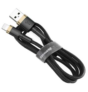 Baseus Cafule Cable durable nylon cable USB / Lightning QC3.0 2.4A 1M black-gold (CALKLF-BV1)