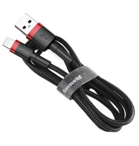 Baseus Cafule Cable durable nylon cord USB / Lightning QC3.0 1.5A 2M black-red (CALKLF-C19)