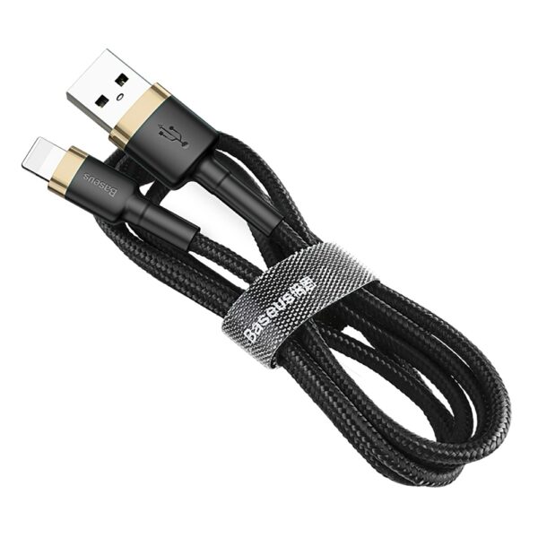 Baseus Cafule Cable durable nylon cable USB / Lightning QC3.0 1.5A 2M black-gold (CALKLF-CV1)