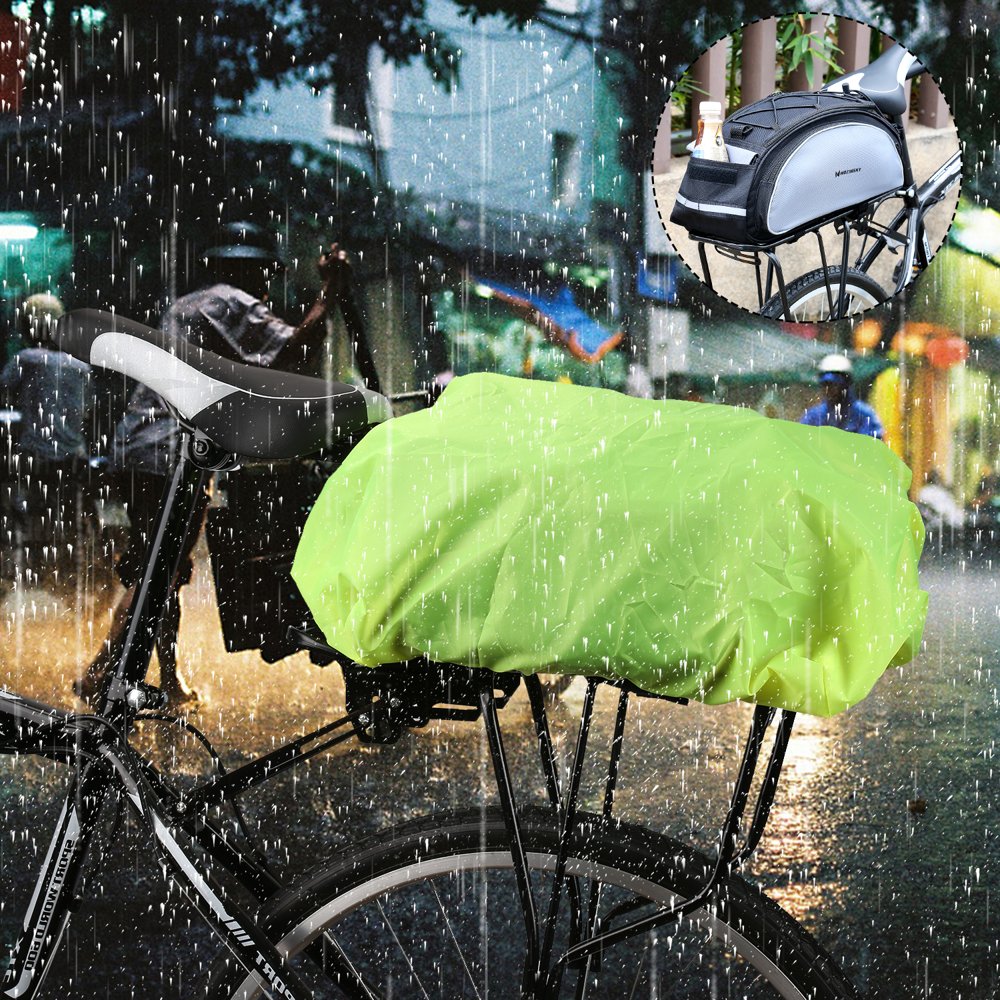 Wozinsky Universal Waterproof Rain Cover for Bike Pannier Bag or Backpack green (WBB5YW)