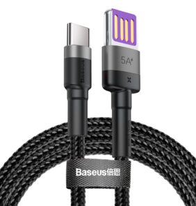 Baseus Cafule cable USB Type C SuperCharge 40W Quick Charge 3.0 QC 3.0 1m gray-black (CATKLF-PG1)