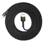 Baseus Cafule Cable durable nylon cable USB / Lightning QC3.0 2A 3M black-gold (CALKLF-RV1)