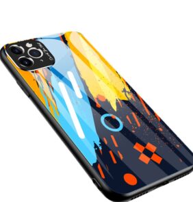 Color Glass Case Durable Cover with Tempered Glass Back and camera cover iPhone 11 Pro Max pattern 1