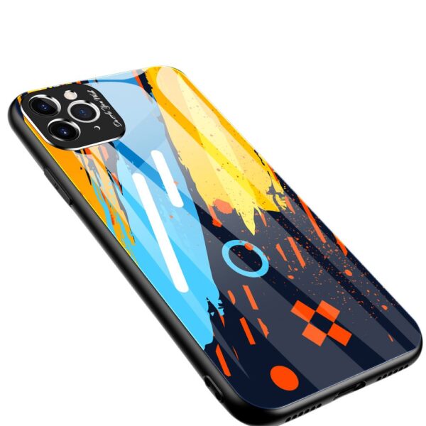 Color Glass Case Durable Cover with Tempered Glass Back and camera cover iPhone 11 Pro Max pattern 1