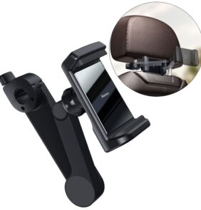 Baseus car headrest phone holder with built-in 15 W Qi wireless charger black (WXHZ-01)