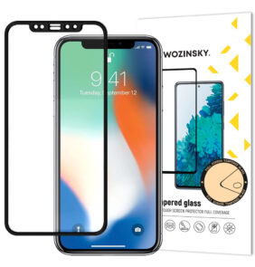 Wozinsky Tempered Glass Full Glue Super Tough Screen Protector Full Coveraged with Frame Case Friendly for iPhone 12 mini black