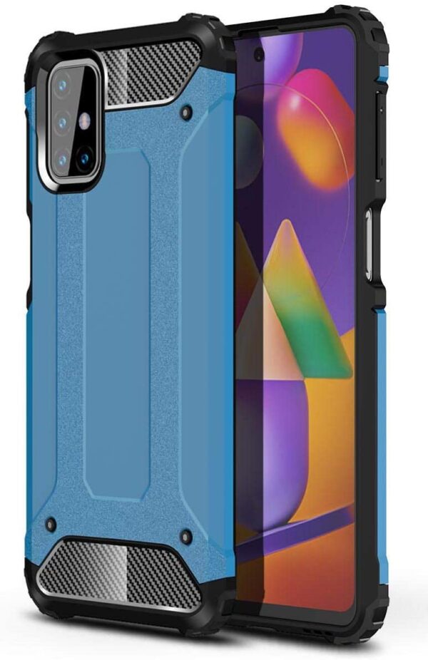 Hybrid Armor Case Tough Rugged Cover for Samsung Galaxy M31s blue
