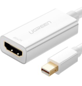 Ugreen adapter cable FHD (1080p) HDMI (female) - Mini DisplayPort (male - Thunderbolt 2.0) white (MD112 10460)