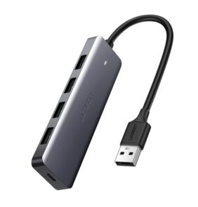 Ugreen USB HUB - 4x USB 3.2 Gen 1 with micro USB power port gray (CM219 50985)