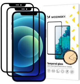 Wozinsky 2x Tempered Glass Full Glue Super Tough Screen Protector Full Coveraged with Frame Case Friendly for iPhone 11 / iPhone XR black