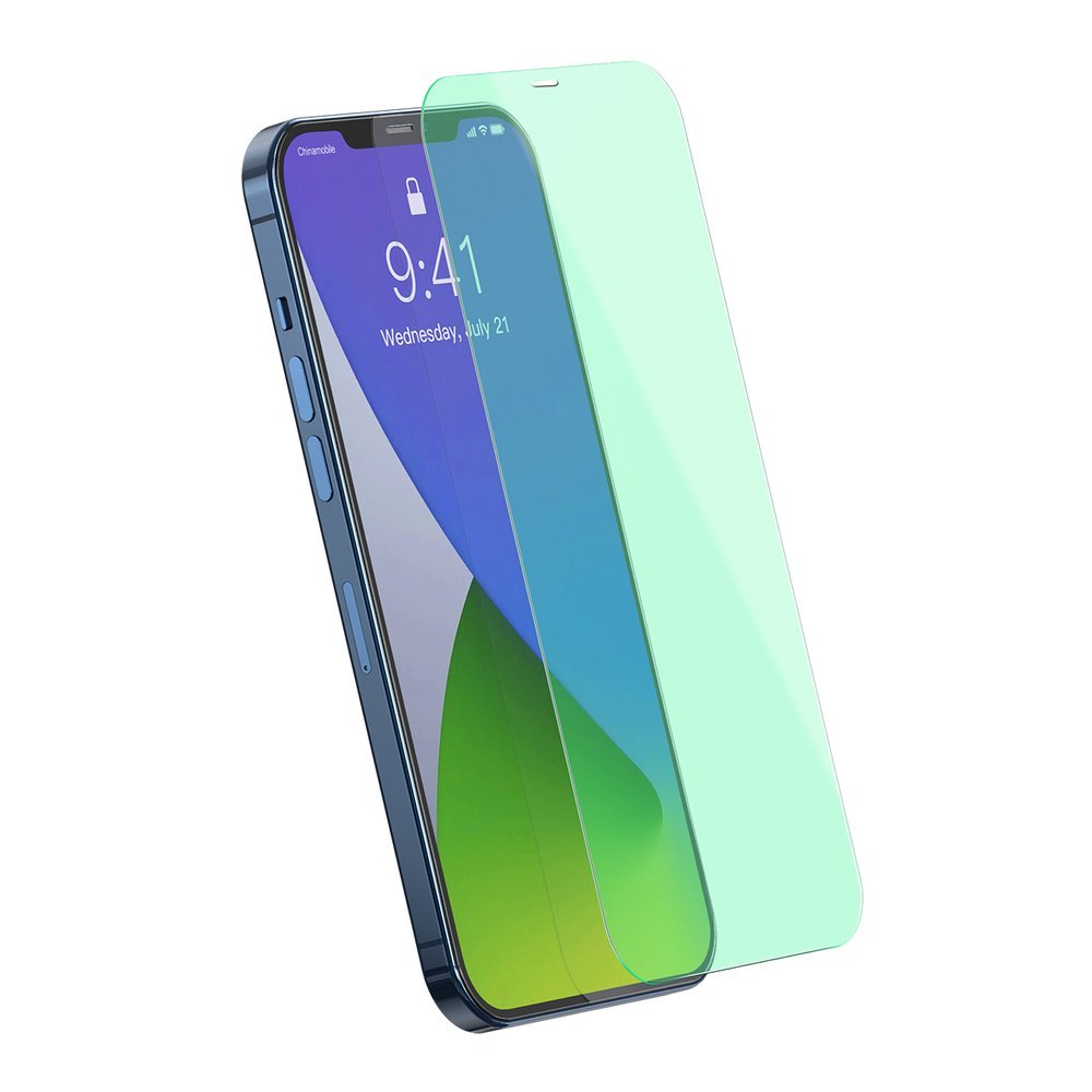 3 mm Eye Protection Full Coverage Green Tempered Glass Film with Anti Blue Light Filter for iPhone 12 Pro Max (SGAPIPH67N-LP02)