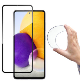 Wozinsky Full Cover Flexi Nano Glass Hybrid Screen Protector with frame for Samsung Galaxy A72 4G black