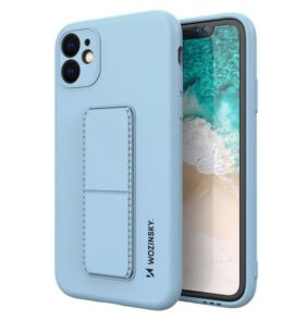 Wozinsky Kickstand Case silicone case with stand for iPhone 12 mini light blue