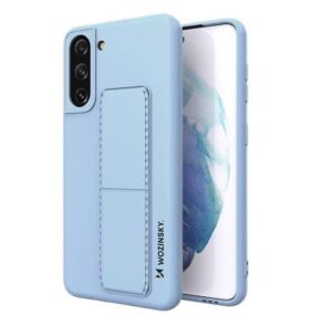 Wozinsky Kickstand Case Silicone Stand Cover for Samsung Galaxy S21 + 5G Light Blue