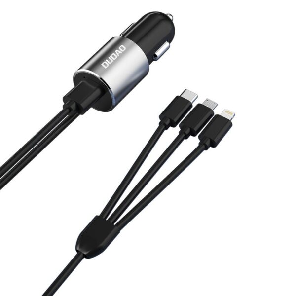 Dudao 3in1 USB car charger 3
