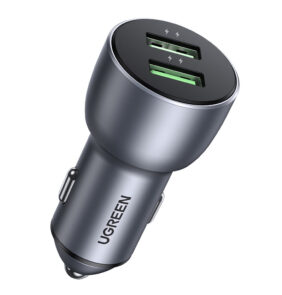 Ugreen fast car charger 2x USB 36W Quick Charge SCP FCP AFC gray (CD213 10144)