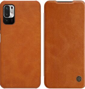 Nillkin Qin leather holster cover for Xiaomi Redmi Note 10 5G brown