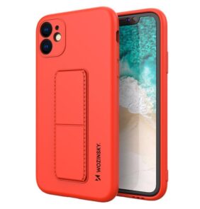 Wozinsky Kickstand Case Silicone Stand Cover for Samsung Galaxy A22 5G Red