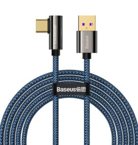 Baseus Legendary Angled Gaming Cable USB - USB Type C 66W 2m Blue (CACS000503)