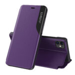 Eco Leather View Case elegant bookcase type case with kickstand for iPhone 13 purple