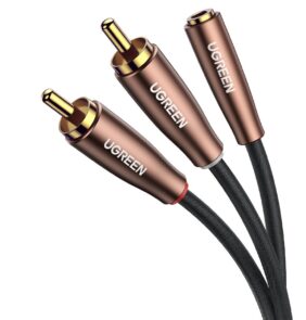 Ugreen cable audio cable 3.5mm mini jack (female) - 2RCA (male) 3m brown (AV198 60987)