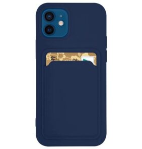 Card Case Silicone Wallet Case with Card Slot Documents for Samsung Galaxy A42 5G Navy Blue