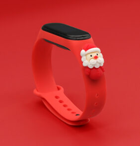 Strap Xmas Wristband for Xiaomi Mi Band 4 / Mi Band 3 Christmas Silicone Strap Bracelet Red (Santa 2)