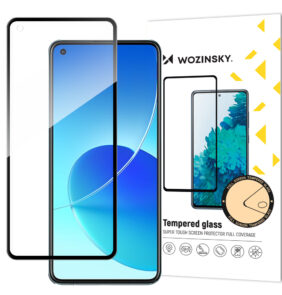 Wozinsky Tempered Glass Full Glue Super Tough Screen Protector Full Coveraged with Frame Case Friendly for Oppo Reno6 4G black