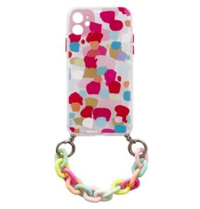 Color Chain Case gel flexible elastic case cover with a chain pendant for Xiaomi Redmi Note 10 5G multicolour  (2)