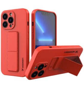 Wozinsky Kickstand Case silicone case with stand for iPhone 13 Pro Max red