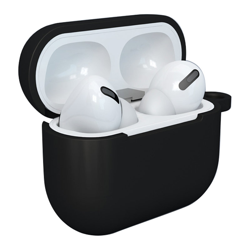 Apple AirPods 3 soft silicone earphones case + clip hook black (case D)