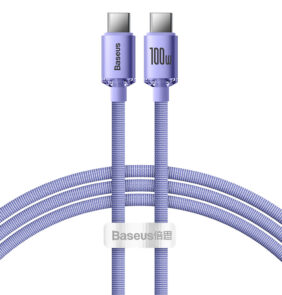 Baseus Crystal Shine Series cable USB cable for fast charging and data transfer USB Type C - USB Type C 100W 1.2m purple (CAJY000605)