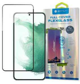 Bestsuit 3D Edge Nano Flexi Glass Glass Film Full Screen Tempered Glass With Frame For Samsung Galaxy S22 + (S22 Plus) Transparent