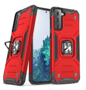 Wozinsky Ring Armor tough hybrid case cover + magnetic holder for Samsung Galaxy S22 red