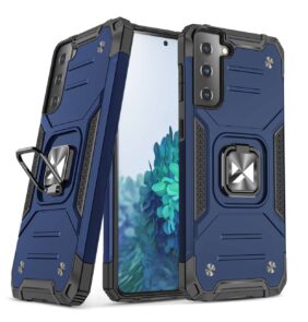 Wozinsky Ring Armor tough hybrid case cover + magnetic holder for Samsung Galaxy S22 blue