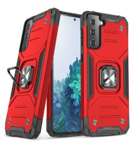 Wozinsky Ring Armor Tough Hybrid Case Cover + Magnetic Mount for Samsung Galaxy S22 + (S22 Plus) Red