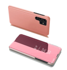 Clear View Case flip cover for Samsung Galaxy S22 Ultra pink