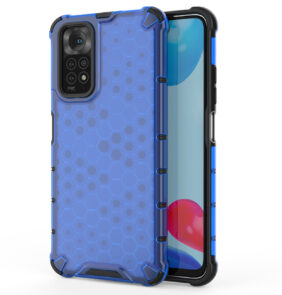 Honeycomb case armored cover with a gel frame for Xiaomi Redmi Note 11S / Note 11 blue