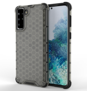 Honeycomb case armored cover with a gel frame for Samsung Galaxy S22 black