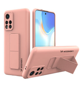 Wozinsky Kickstand Case Silicone Stand Cover Xiaomi Poco M4 Pro 5G Pink