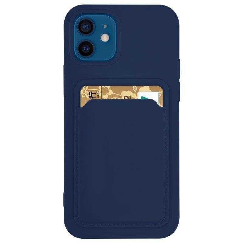 Card Case Silicone Wallet Case with Card Slot Documents for Samsung Galaxy A53 5G Navy Blue