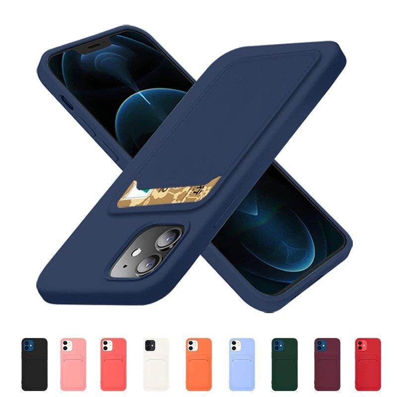 Card Case Silicone Wallet Case with Card Slot Documents for Samsung Galaxy A53 5G Navy Blue - Image 2