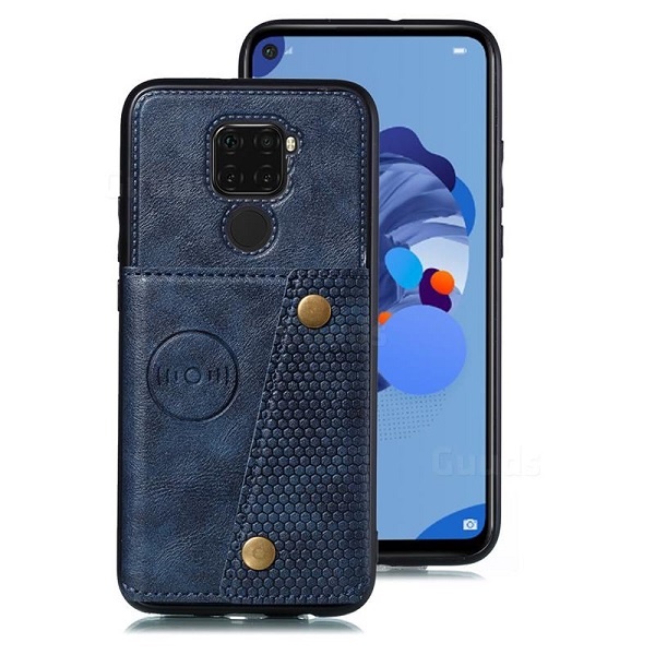 Xiaomi Redmi Note 9 Δερματινη θηκη Πλατης με Υποδοχη Για καρτες Σκούρο Μπλέ