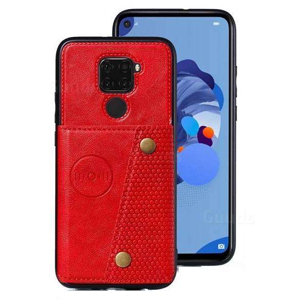 Xiaomi Redmi Note 9 Δερματινη θηκη Πλατης με Υποδοχη Για καρτες Κοκκίνο