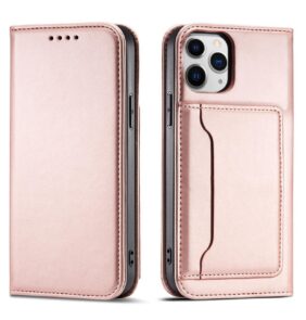 Magnet Card Case for iPhone 12 Pouch Card Wallet Card Stand Pink